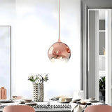 Suspension boule en verre dégradé moderne LED pour salle à manger