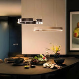Suspension anneau en inox LED dimmable moderne pour salle à manger