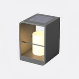 Borne lumineuse solaire rectangulaire moderne LED IP65 pour terrasse