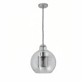 Suspension en verre transparent et métal moderne à hauteur réglable pour salle à manger