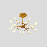 Lustre Moderne à Plusieurs Branches en Acrylique Transparent pour Salon