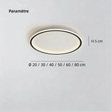 Plafonnier rond moderne LED dimmable pour chambre