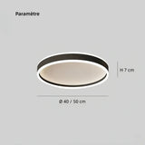 Plafonnier anneau design moderne LED dimmable pour chambre