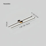 Plafonnier couloir design moderne linéaire LED en métal