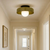 Plafonnier de couloir disque en verre LED scandinave