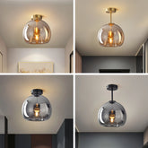 Plafonnier couloir en verre LED scandinave