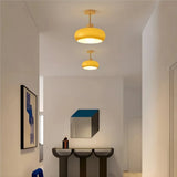 Plafonnier de couloir en verre et bois LED dimmable scandinave