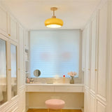 Plafonnier de couloir en verre et bois LED dimmable scandinave