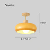 Plafonnier de couloir en verre et bois LED dimmable scandinave