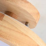 Plafonnier de couloir rond en bois et métal scandinave macaron