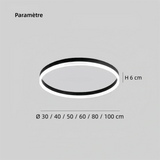 Plafonnier en anneau minimaliste LED dimmable pour salon