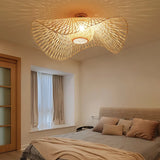 Plafonnier en bambou naturel tressé à la main pour chambre