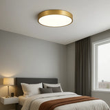 Plafonnier en laiton rond moderne LED dimmable pour chambre