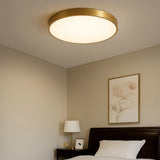 Plafonnier en laiton rond moderne LED dimmable pour chambre
