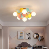 Plafonnier enfant coloré LED dimmable avec boules en verre pour chambre
