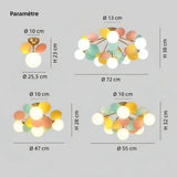 Plafonnier enfant coloré LED dimmable avec boules en verre pour chambre