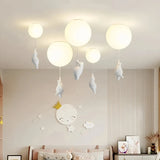 Plafonnier enfant ours et ballon LED dimmable blanc pour chambre