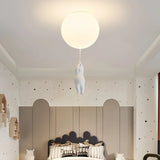 Plafonnier enfant ours et ballon LED dimmable blanc pour chambre