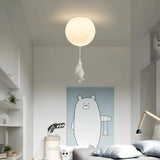 Plafonnier enfant ours et ballon LED dimmable blanc pour chambre