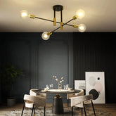 Plafonnier industriel Sputnik orientable en métal pour salon