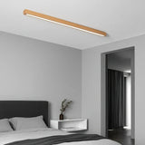 Plafonnier linéaire LED en bois minimaliste dimmable pour couloir