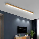 Plafonnier linéaire LED en bois minimaliste dimmable pour couloir