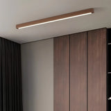 Plafonnier linéaire LED en bois minimaliste dimmable pour couloir