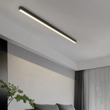 Plafonnier linéaire noir minimaliste LED dimmable en métal pour salon