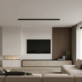 Plafonnier linéaire noir minimaliste LED dimmable en métal pour salon