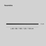 Plafonnier linéaire noir minimaliste LED dimmable en métal pour salon