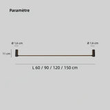 Plafonnier linéaire noir minimaliste LED dimmable pour salon