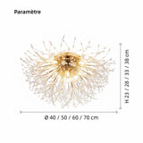 Plafonnier pissenlit LED en cristal moderne pour chambre