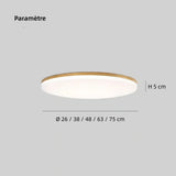 Plafonnier rond en bois scandinave dimmable pour chambre