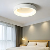 Plafonnier rond moderne LED dimmable en métal et acrylique pour chambre
