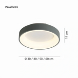 Plafonnier rond moderne LED dimmable en métal et acrylique pour chambre