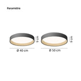 Plafonnier rond scandinave effet bois LED Dimmable pour chambre