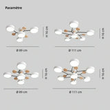 Plafonnier scandinave LED multi têtes dimmable pour salon