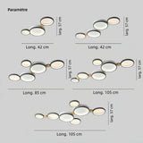 Plafonnier scandinave led dimmable multi cercles pour salon