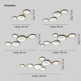 Plafonnier scandinave led dimmable multi cercles pour salon
