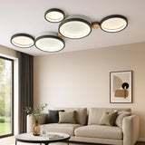 Plafonnier scandinave led dimmable multi cercles pour salon