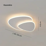 Plafonnier triangle blanc moderne à LED dimmable pour chambre