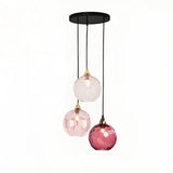 Suspension Boule en Verre Coloré Design Moderne pour Salle à Manger