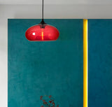 Suspension en verre coloré ovale moderne réglable en hauteur salle à manger
