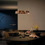 Suspension anneau en inox LED dimmable moderne pour salle à manger