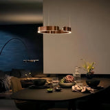 Suspension anneau en inox LED dimmable moderne pour salle à manger