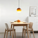 Suspension boule en verre coloré dégradé moderne à hauteur réglable pour salle à manger