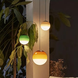 Suspension boule en verre coloré dégradé moderne à hauteur réglable pour salle à manger