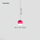 Suspension boule en verre coloré dégradé moderne à hauteur réglable pour salle à manger