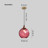 Suspension boule en verre coloré scandinave pour salle à manger
