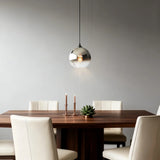 Suspension boule en verre dégradé moderne LED pour salle à manger